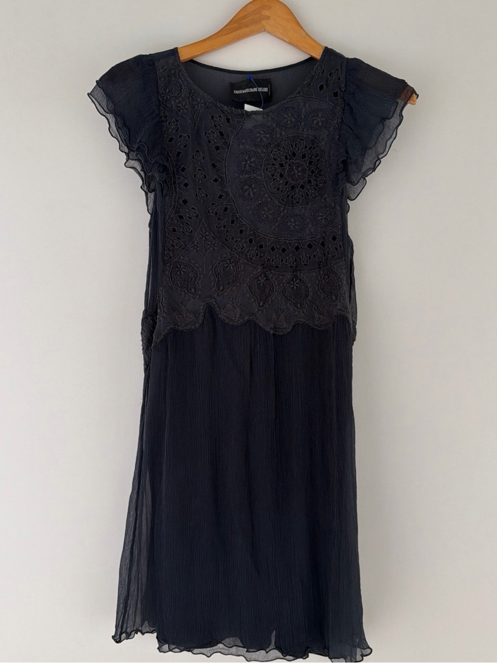 Zadig & Voltaire Black Lace-Trim Dress